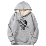 Colorful Floral Skull Crew Collar Hoodie