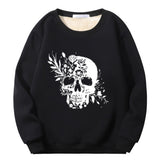 Colorful Floral Skull Crew Collar Sweatshirt 01 | Gthic.com