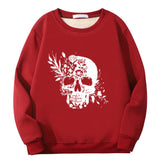 Colorful Floral Skull Crew Collar Sweatshirt 02 | Gthic.com