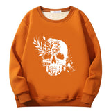 Colorful Floral Skull Crew Collar Sweatshirt 03 | Gthic.com