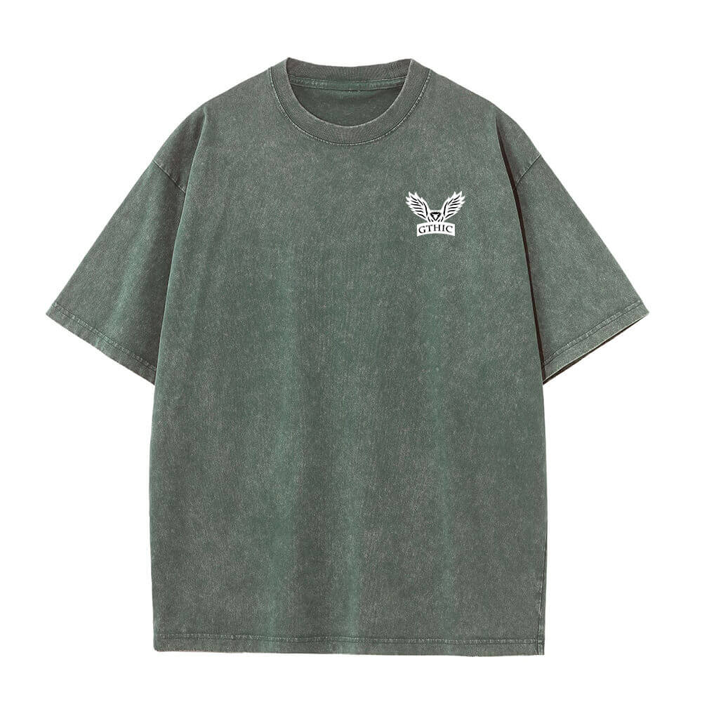 Multicolor Gthic Logo Vintage Washed T-shirt