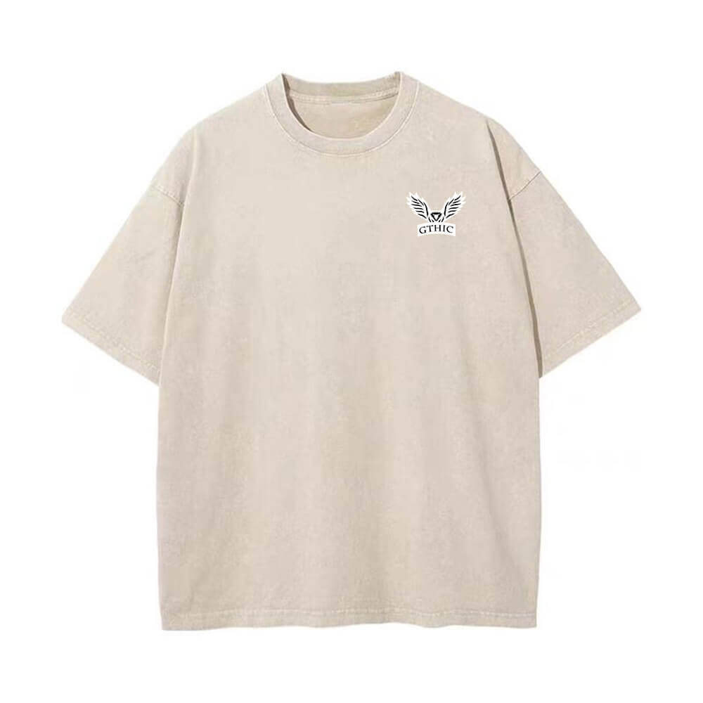 Multicolor Gthic Logo Vintage Washed T-shirt