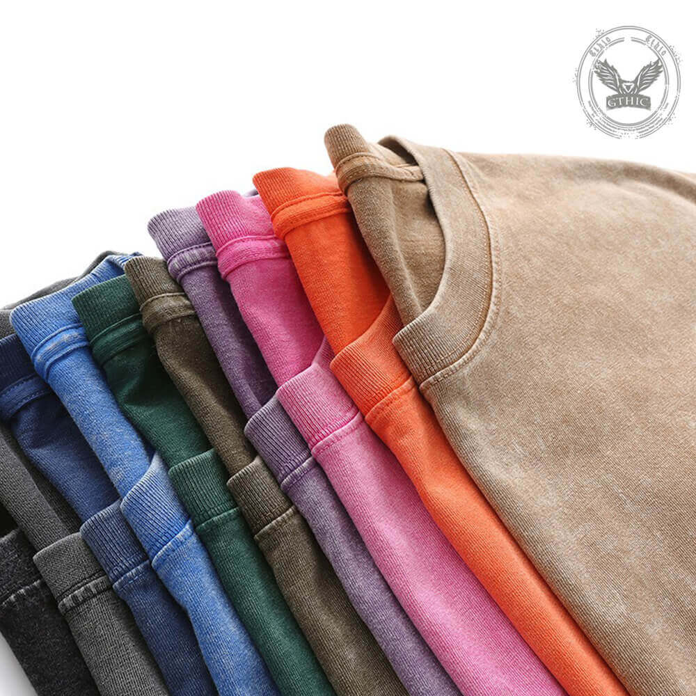 Multicolor Gthic Logo Vintage Washed T-shirt