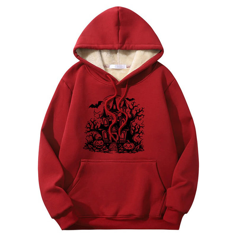 Colorful Haunted House Crew Collar Hoodie