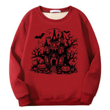 Colorful Haunted House Crew Collar Sweatshirt 02 | Gthic.com