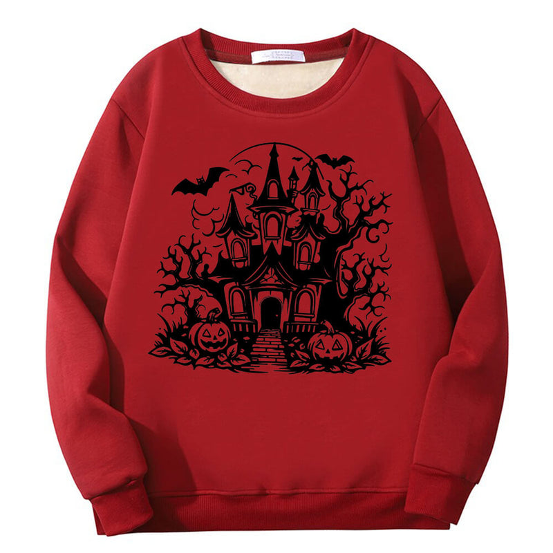 Colorful Haunted House Crew Collar Sweatshirt 02 | Gthic.com