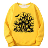 Colorful Haunted House Crew Collar Sweatshirt