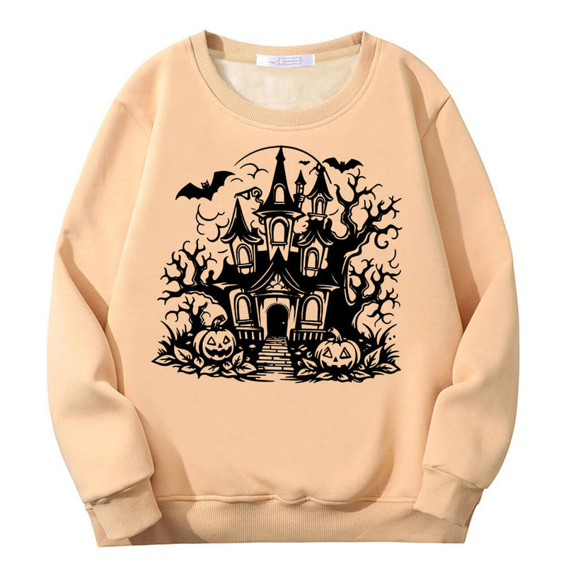 Colorful Haunted House Crew Collar Sweatshirt