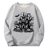 Colorful Haunted House Crew Collar Sweatshirt