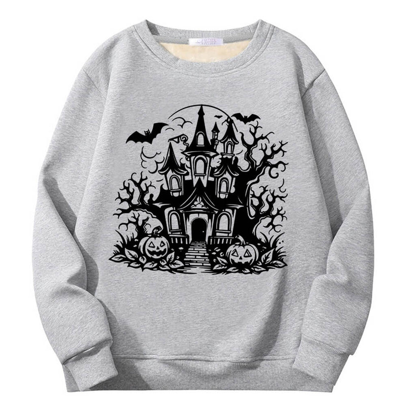 Colorful Haunted House Crew Collar Sweatshirt