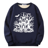 Colorful Haunted House Crew Collar Sweatshirt