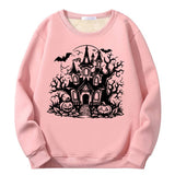 Colorful Haunted House Crew Collar Sweatshirt