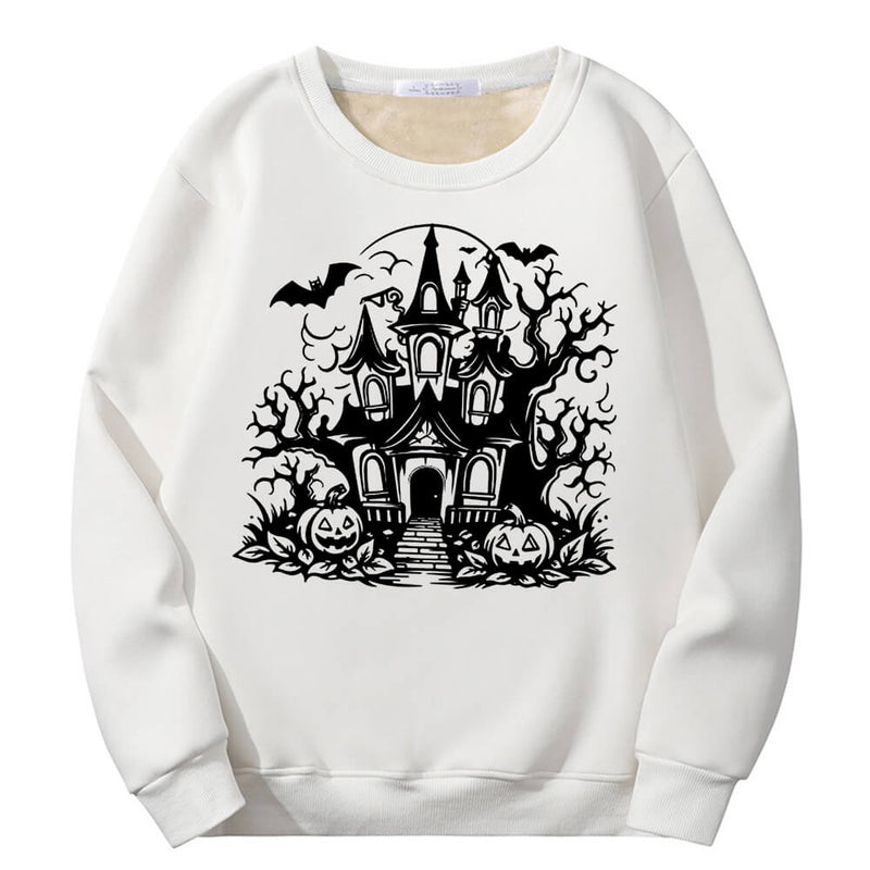 Colorful Haunted House Crew Collar Sweatshirt