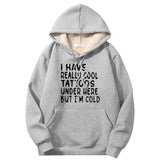 Colorful I Have Really Cool Tattoos Crew Collar Hoodie