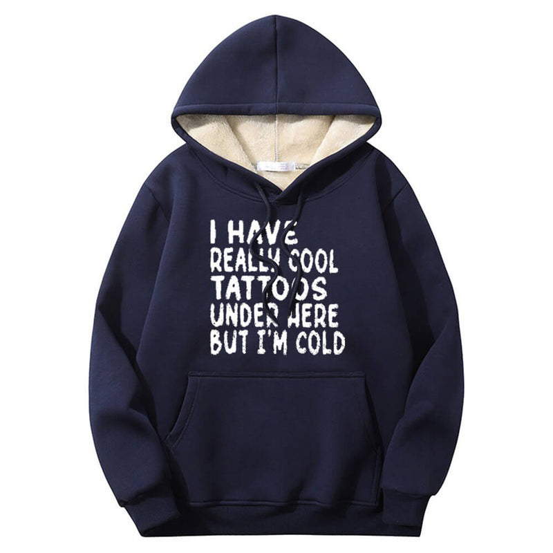 Colorful I Have Really Cool Tattoos Crew Collar Hoodie