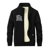 Colorful I Have Really Cool Tattoos Stand Collar Zip Cardigan 03 | Gthic.com