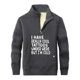 Colorful I Have Really Cool Tattoos Stand Collar Zip Sweatshirt 02 | Gthic.com