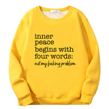 Colorful Inner Peace Begins Crew Collar Sweatshirt