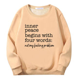 Colorful Inner Peace Begins Crew Collar Sweatshirt