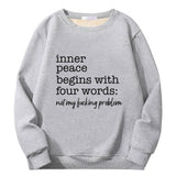 Colorful Inner Peace Begins Crew Collar Sweatshirt