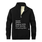 Colorful Inner Peace Begins Stand Collar Zip Sweatshirt 01 | Gthic.com