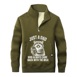 Colorful Just A Dad Stand Collar Zip Sweatshirt | Gthic.com