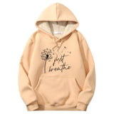 Colorful Just Breathe Dandelion Crew Collar Hoodie