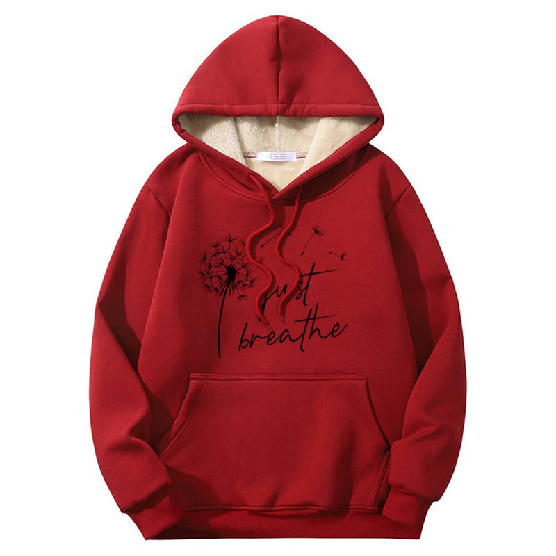 Colorful Just Breathe Dandelion Crew Collar Hoodie