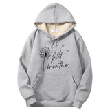 Colorful Just Breathe Dandelion Crew Collar Hoodie