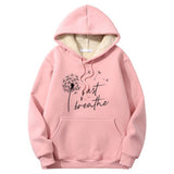 Colorful Just Breathe Dandelion Crew Collar Hoodie