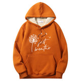 Colorful Just Breathe Dandelion Crew Collar Hoodie