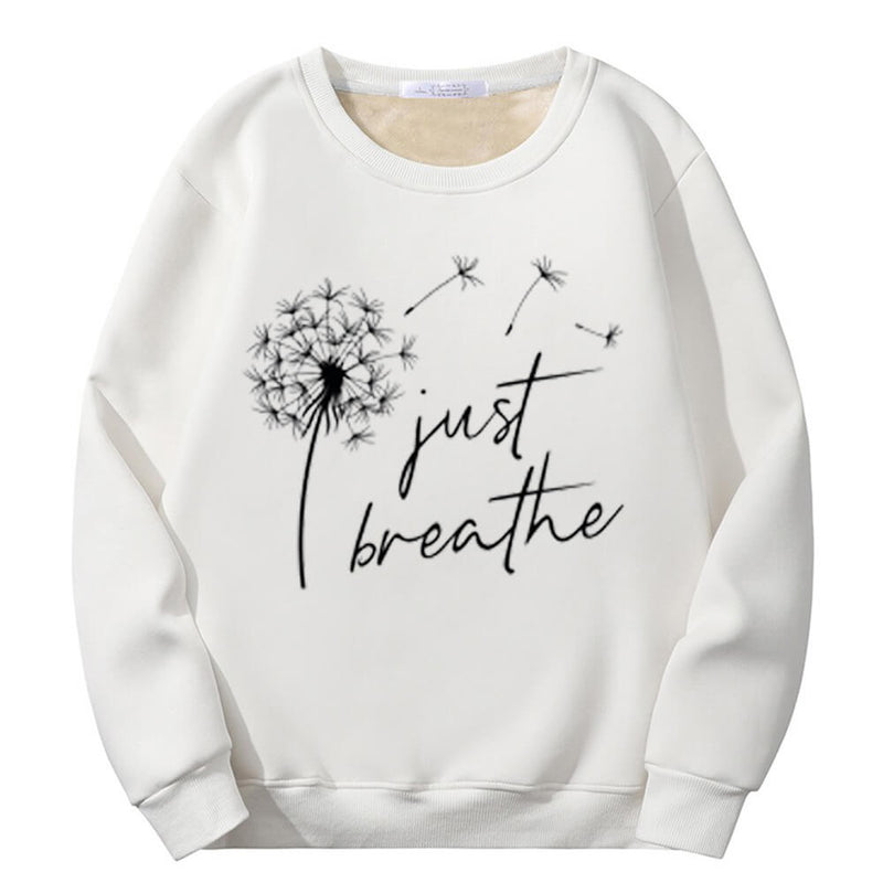 Colorful Just Breathe Dandelion Crew Collar Sweatshirt