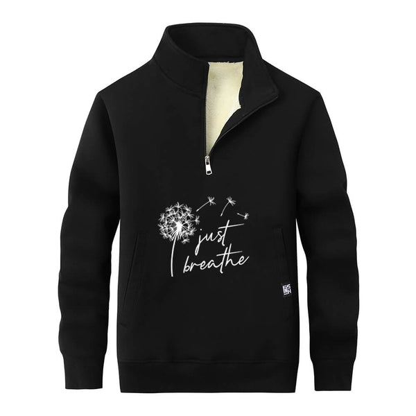 Colorful Just Breathe Dandelion Stand Collar Zip Sweatshirt 01 | Gthic.com