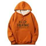 Colorful Keep Talking Crew Collar Hoodie