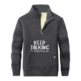 Colorful Keep Talking Stand Collar Zip Sweatshirt 02 | Gthic.com