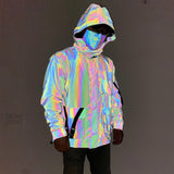 Colorful Multi-Pocket Reflective Techwear Jacket | Gthic.com