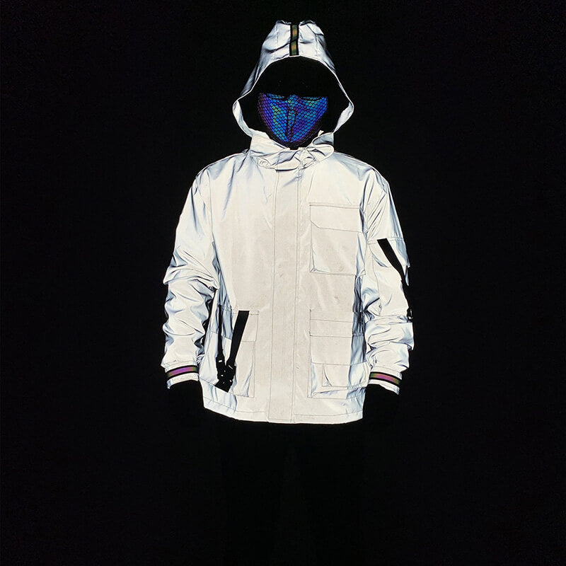 Colorful Multi-Pocket Reflective Techwear Jacket | Gthic.com