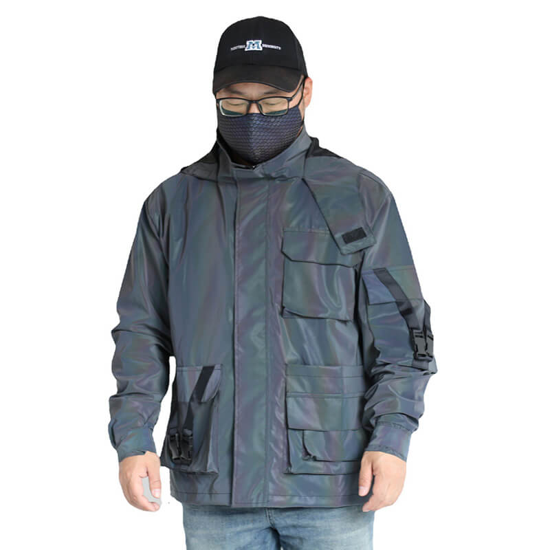 Colorful Multi-Pocket Reflective Techwear Jacket | Gthic.com