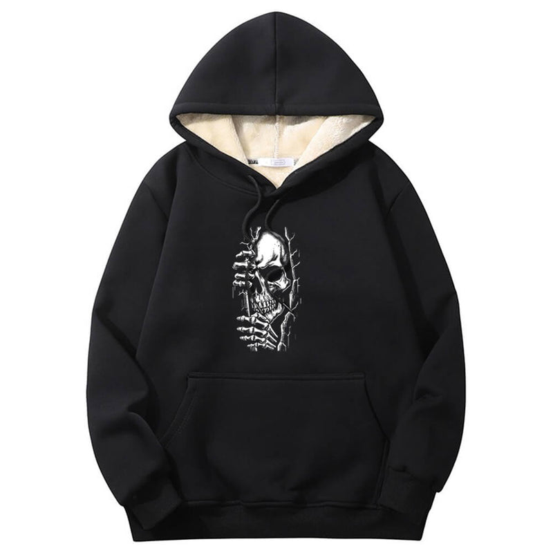 Colorful Peeking Skull Crew Collar Hoodie 01 | Gthic.com