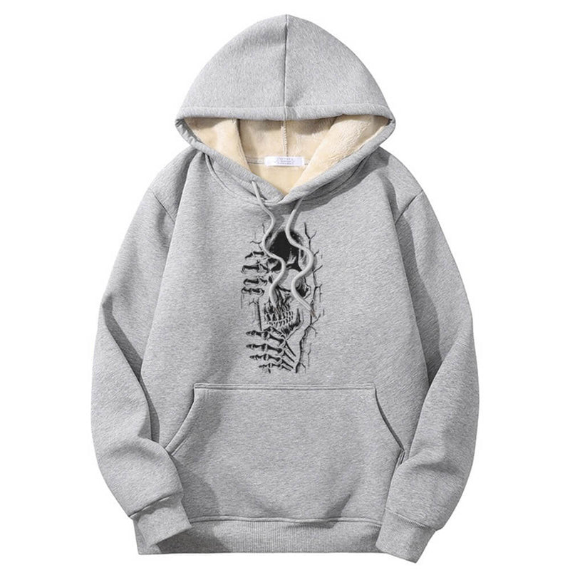 Colorful Peeking Skull Crew Collar Hoodie