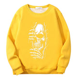 Colorful Peeking Skull Crew Collar Sweatshirt