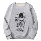 Colorful Peeking Skull Crew Collar Sweatshirt