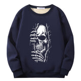 Colorful Peeking Skull Crew Collar Sweatshirt