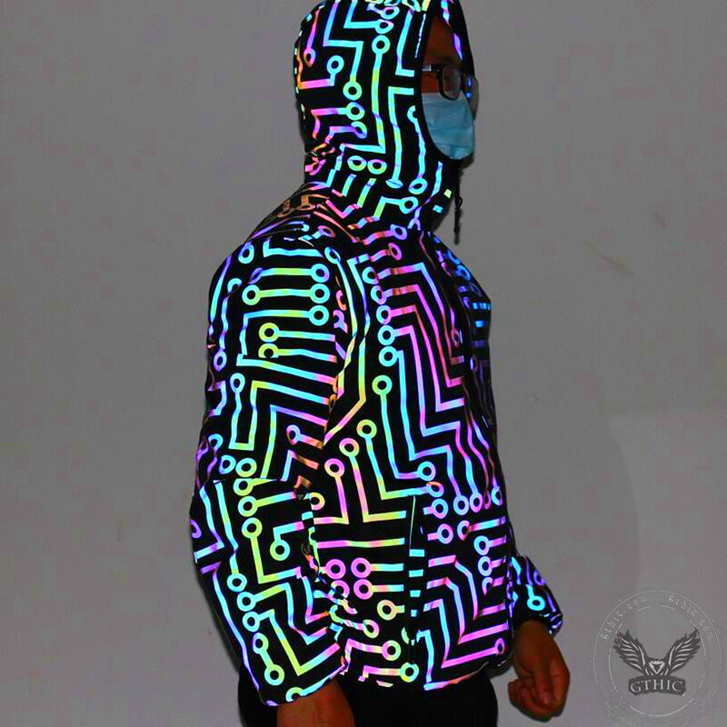 Geometric Pattern Colorful Reflective Jacket – GTHIC