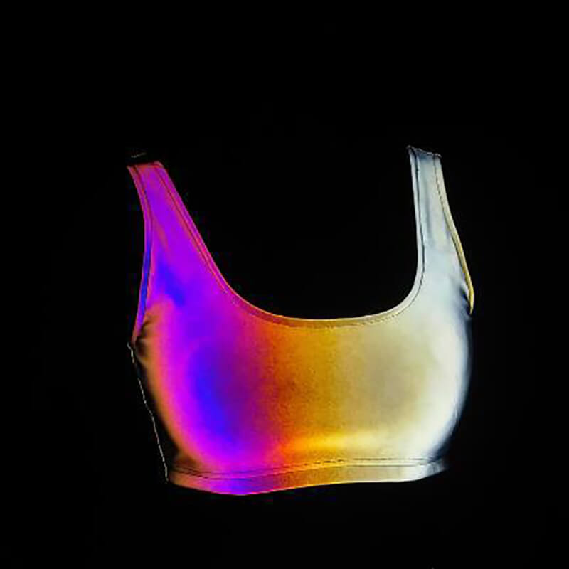 Colorful Rave Polyester Reflective Bikini Set