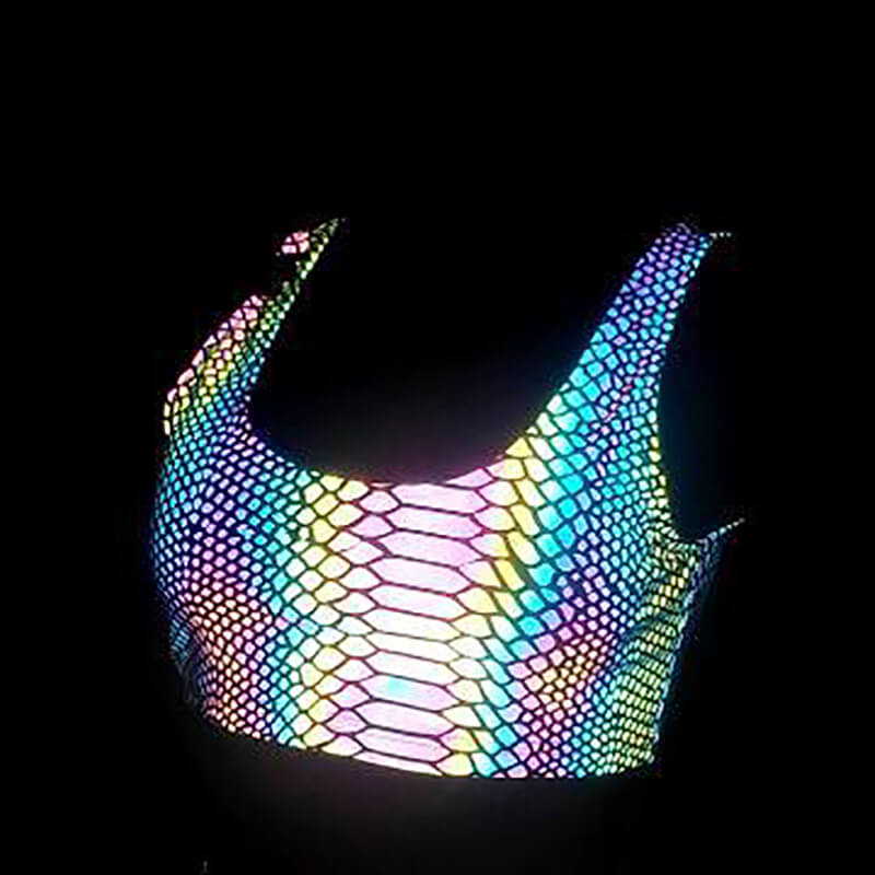 Colorful Rave Polyester Reflective Bikini Set