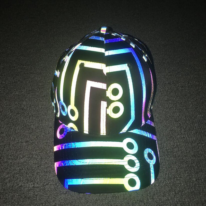 Colorful Rave Polyester Reflective Cap | Gthic.com