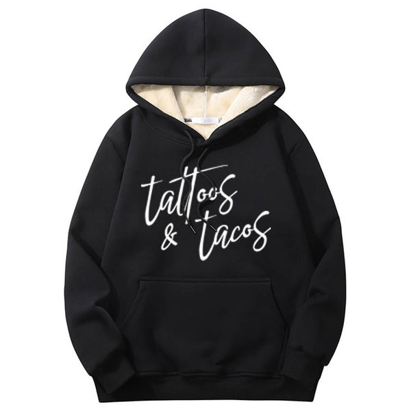 Colorful Tattoos And Tacos Crew Collar Hoodie 01 | Gthic.com