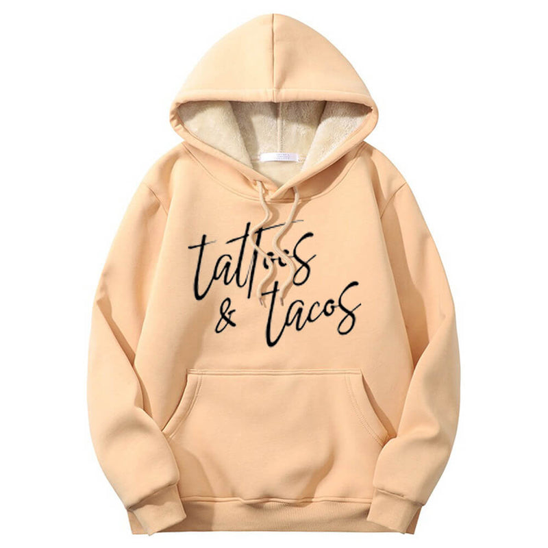 Colorful Tattoos And Tacos Crew Collar Hoodie