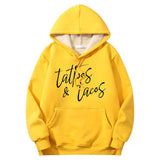 Colorful Tattoos And Tacos Crew Collar Hoodie